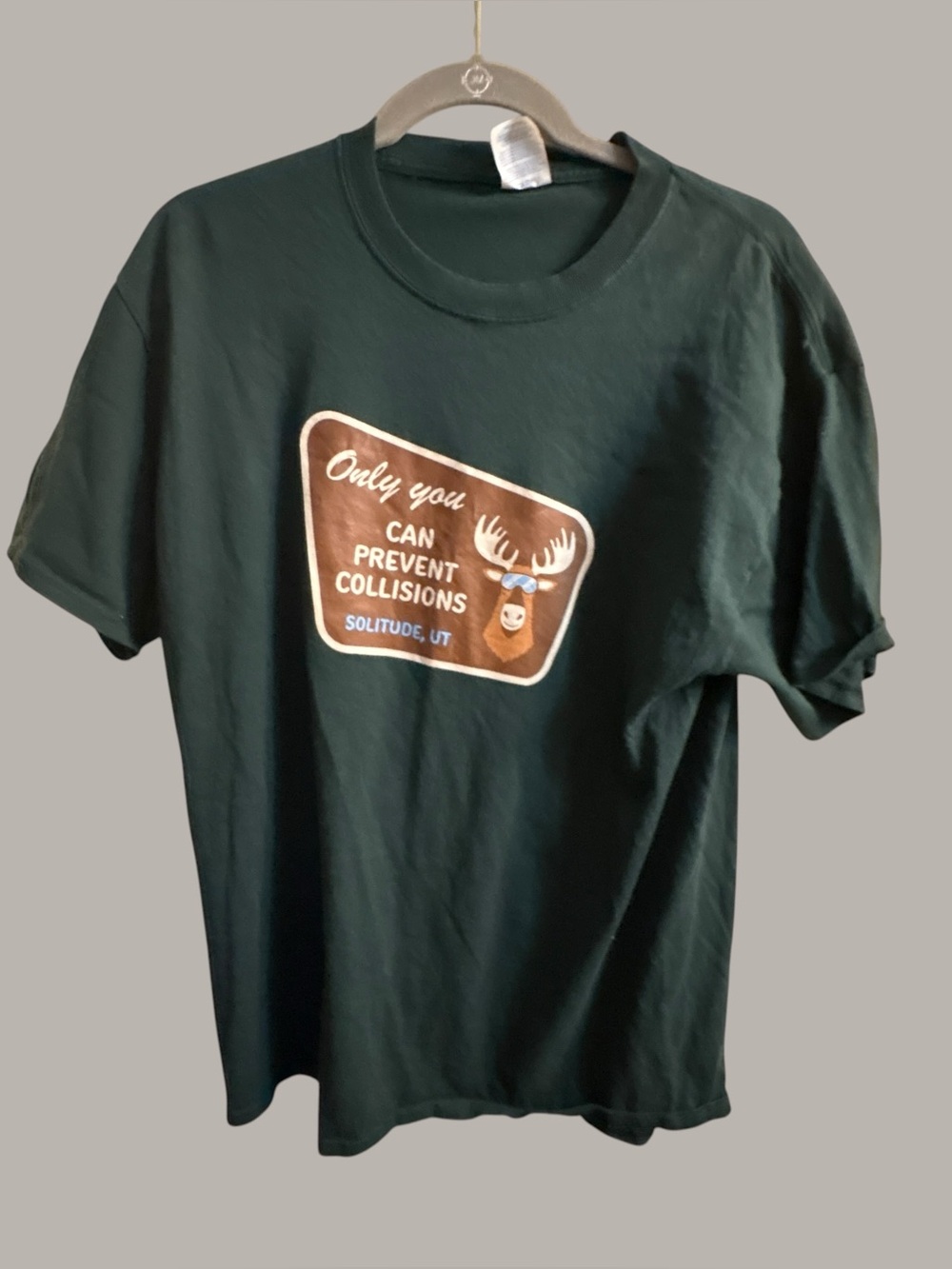 Solitude Utah T Shirt Moose Ski Resort Only You Can Prevent Collisions Large